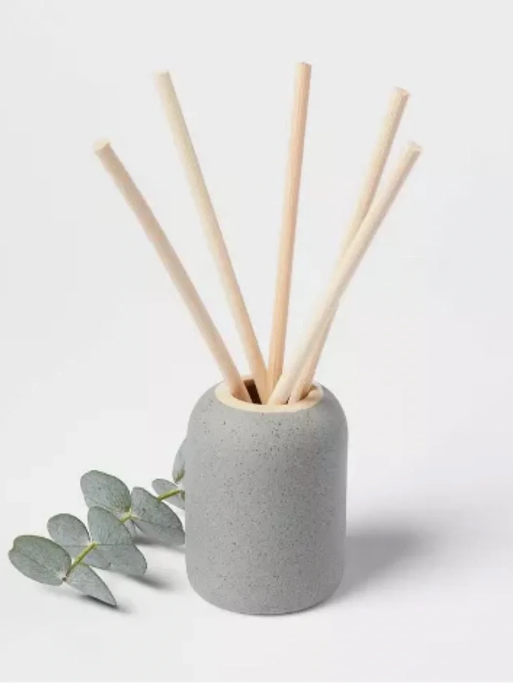 NWT Threshold 100ml Matte Textured Ceramic Lavender Eucalyptus Diffuser Gray